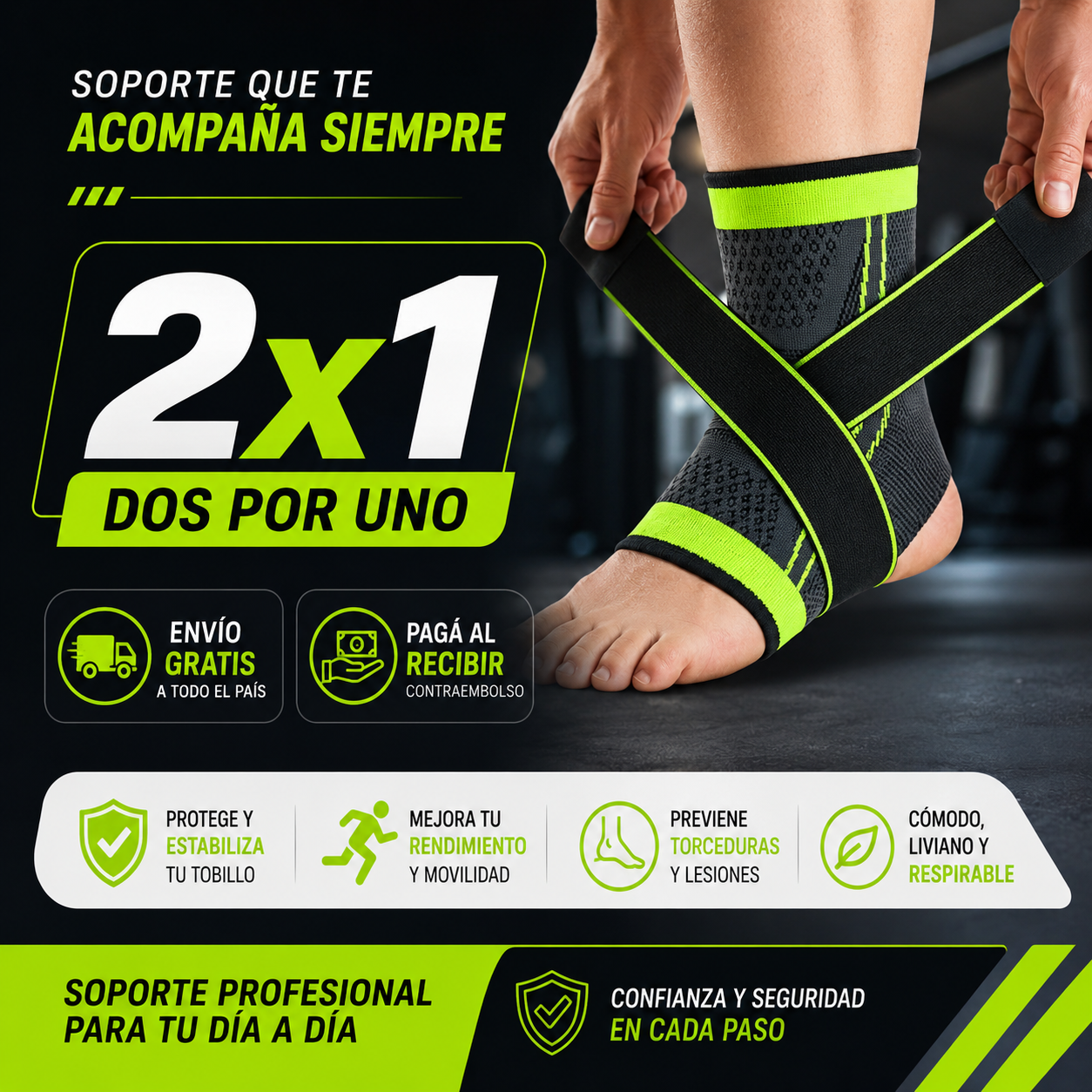Tobillera Estabilizadora Ajustable Contra Esguinces y Dolor
