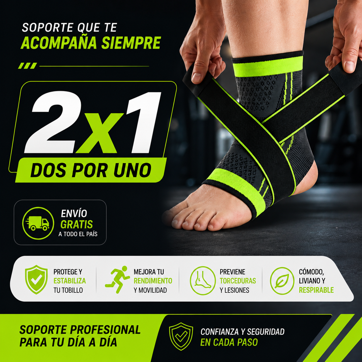 Tobillera Estabilizadora Ajustable Contra Esguinces y Dolor